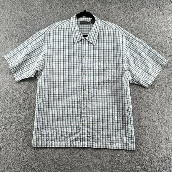 Pineapple Connection Shirt Mens Large Short Sleeve Seersucker Gingham Button Up - Picture 2 of 13